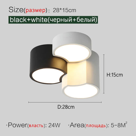Ceiling Light - Modern Minimalist Geometric Black and White Lamp SW-36214012 - SWEET-LIGHTS