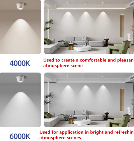 Spotlight - Embedded Rotating LED Downlights 7W9W12W15W20W Anti Glare COB Spot Lights AC90-260V SW-36210453 - SWEET-LIGHTS