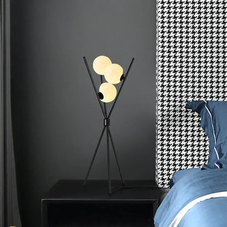 Floor Lamp - Artpad Nordic Black Tripod 3D Moon Shade SW-36210789 - SWEET-LIGHTS