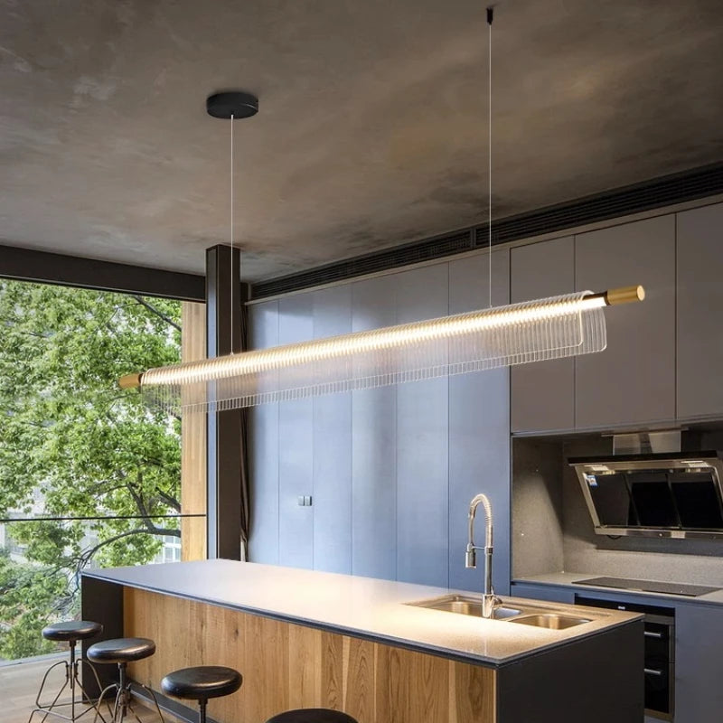 Pendant Light - Simple Iron Strip Hanging Lamp LED Chandelier Modern Design Indoor Lighting Acrylic SW-36210457 - SWEET-LIGHTS