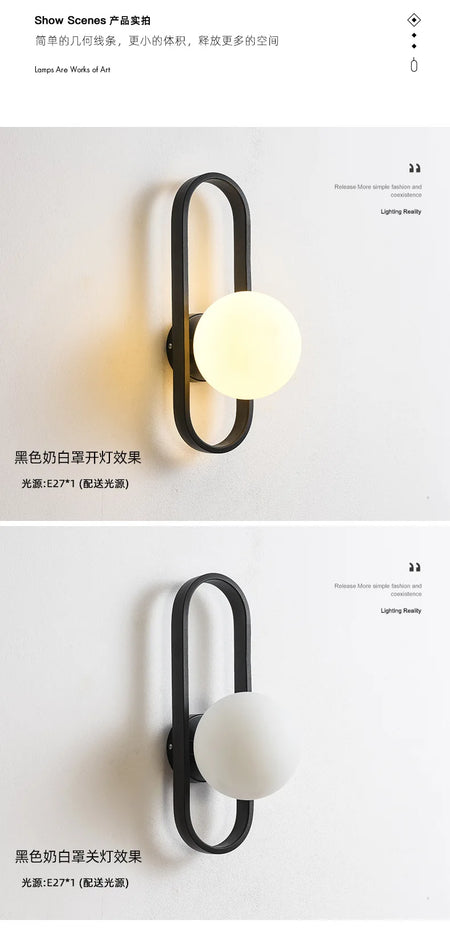 Wall Light - Modern Minimalist LED E27 Wall Sconce Glass SW-36210345 - SWEET-LIGHTS