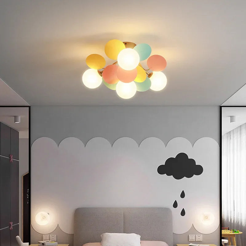 Children Lighting - Modern Led Color Ceiling Light Fixture For Living Room Aisle Bedroom Lighting Glass Lampshade Assembly Chandelier SW-36210345 - SWEET-LIGHTS