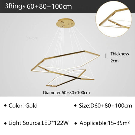 Pendant Light - Modern Luxury Gold Hexagon LED Chandelier SW-36210578 - SWEET-LIGHTS