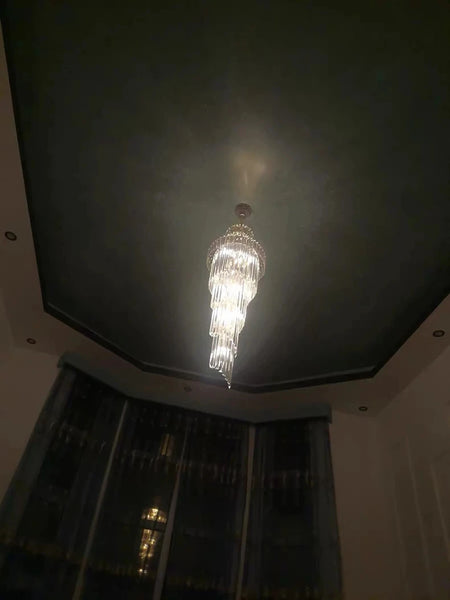 Chandelier - Long Crystal Staircase Gold Modern Lamp Luxury Villa Home Decor SW-36210458 - SWEET-LIGHTS