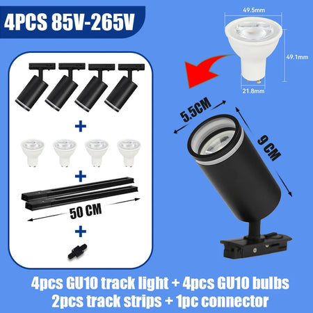 Spotlight - Led GU10 Track Light Rail Ceiling Spot Fixture SW-36210897 - SWEET-LIGHTS
