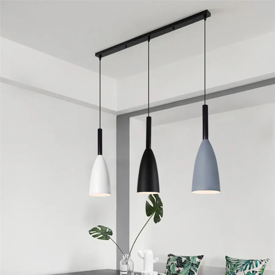 Pendant Light - Modern 3 Heads Wood Aluminum Chandelier Black SW-36210478 - SWEET-LIGHTS