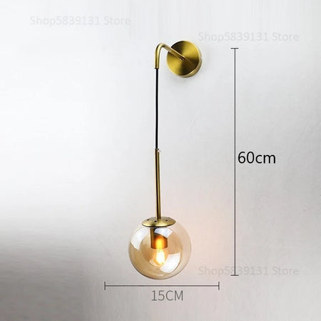 Wall Light - Nordic Modern Vintage Wall Lamps LED Glass Ball Mirror Bedroom Living Room Light Fixtures SW-36210345 - SWEET-LIGHTS