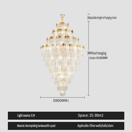 Chandelier - French Duplex High-End Crystal Lights For Luxury Living Room SW-36210789 - SWEET-LIGHTS