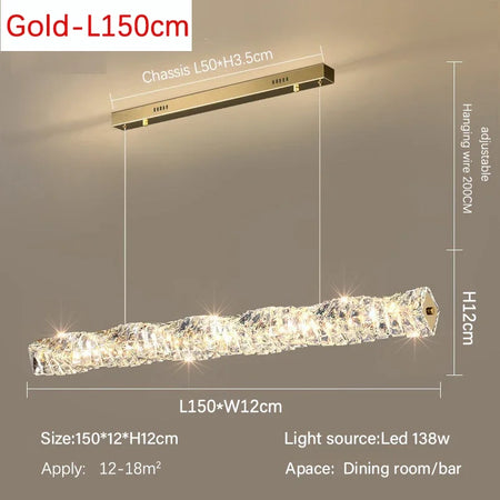 Pendant Light - Modern Strip Led Ceiling Chandelier Luxury Crystal Design Art Lamp SW-36214567 - SWEET-LIGHTS