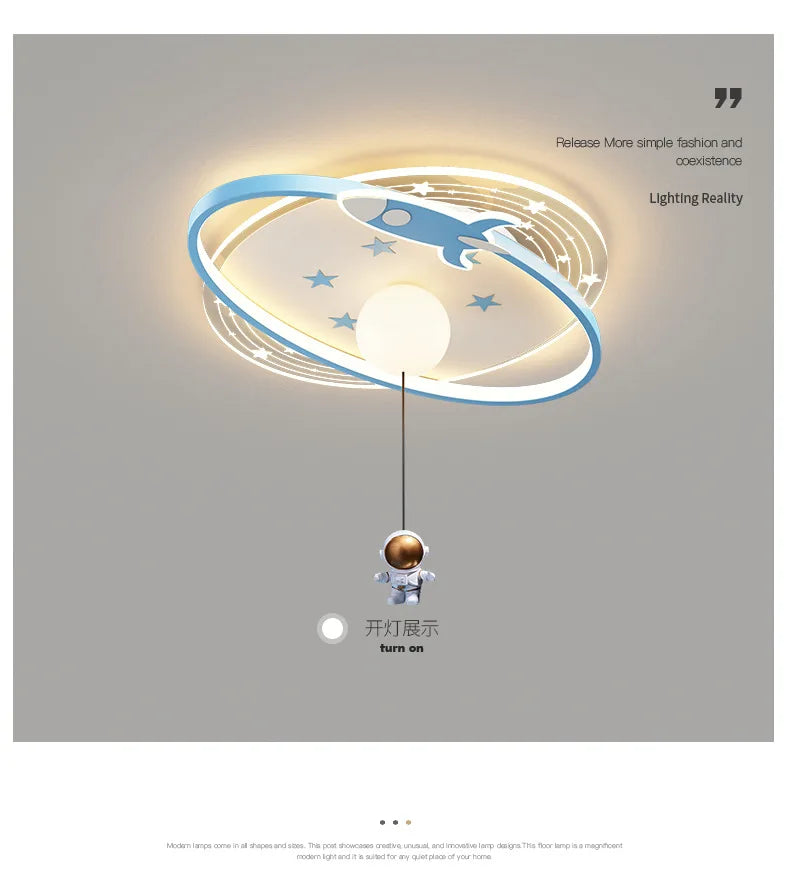 Children Lighting - Modern Astronaut Led Ceiling Lights Chandelier for Kids Room SW-36210435 - SWEET-LIGHTS