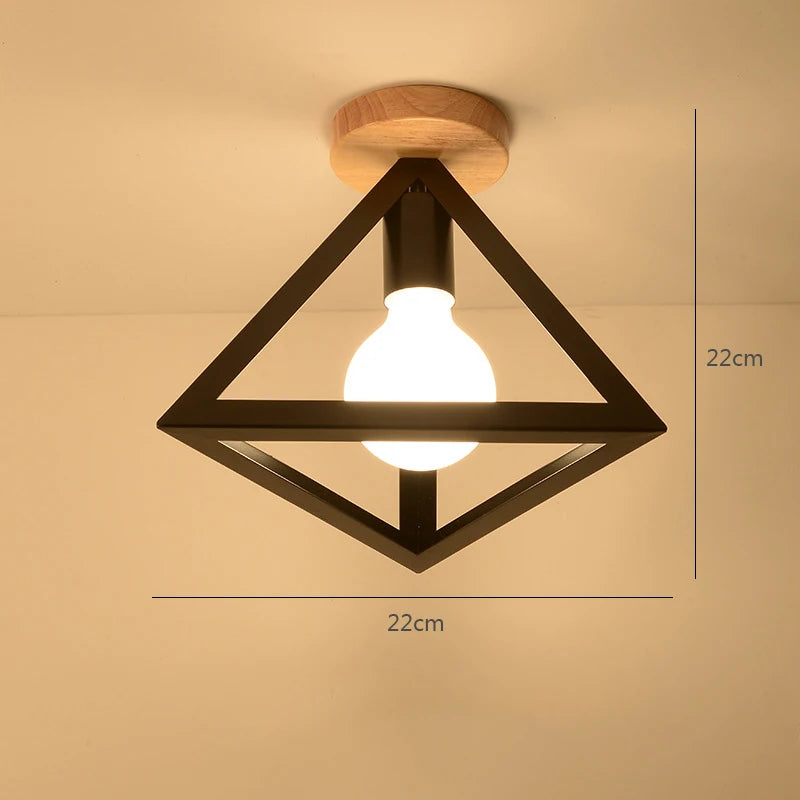 Ceiling Light - Modern Glass Lamp with Wooden Frame for Living Room Dining Kitchen SW-36210457 - SWEET-LIGHTS