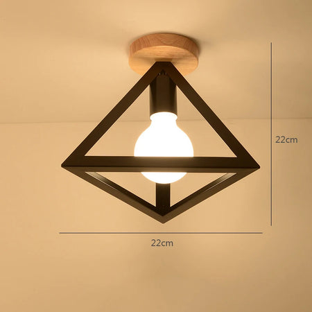 Ceiling Light - Modern Glass Lamp with Wooden Frame for Living Room Dining Kitchen SW-36210457 - SWEET-LIGHTS