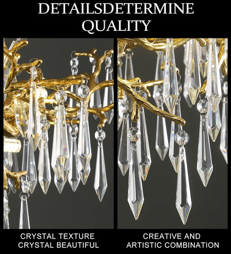 Chandelier - Modern Luxury Crystal Chandelier Gold For Kitchen Dining Living Room Bedroom SW-36210458 - SWEET-LIGHTS