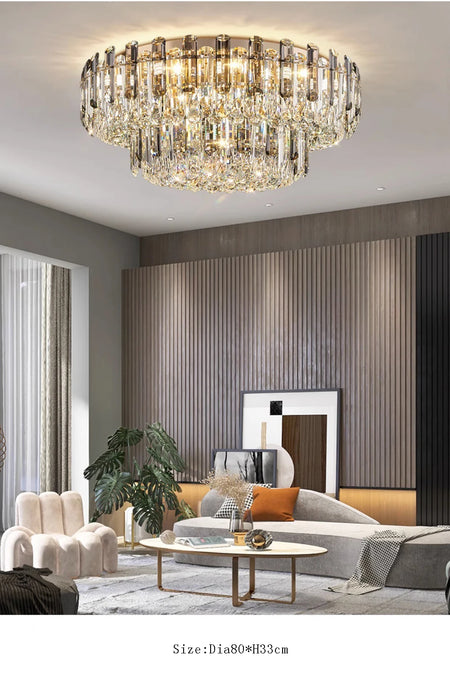 Chandelier - Modern Luxury Clear Amber Crystal Ceiling Lamp Elegant LED Lighting SW-36210234 - SWEET-LIGHTS