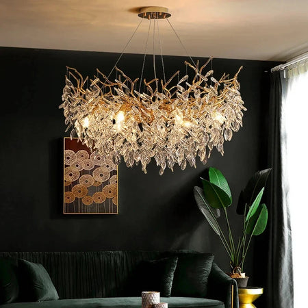 Chandelier - Luxury Gold Crystal LED Pendant Lamp Indoor Villa Lighting SW-36210457 - SWEET-LIGHTS
