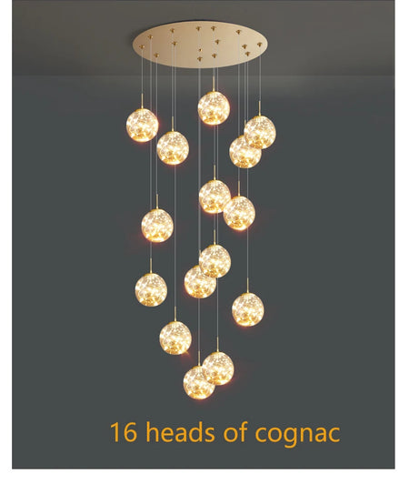 Pendant Light - Modern Led Chandelier Glass Ball Dimmable for Staircase Living Room SW-36210345 - SWEET-LIGHTS