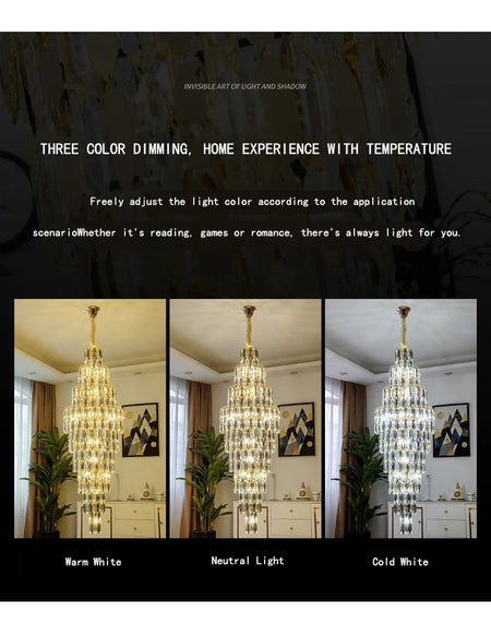 Chandelier - Duplex Building Villa Living Room Crystal Lamp SW-36210457 - SWEET-LIGHTS