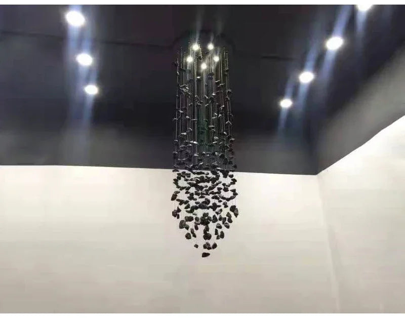 Pendant Light - Black Art Crystal Chandelier LED Luxury Staircase Home Light Fixtures SW-36214567 - SWEET-LIGHTS