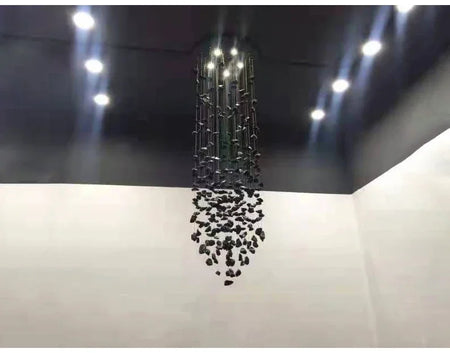 Pendant Light - Black Art Crystal Chandelier LED Luxury Staircase Home Light Fixtures SW-36214567 - SWEET-LIGHTS