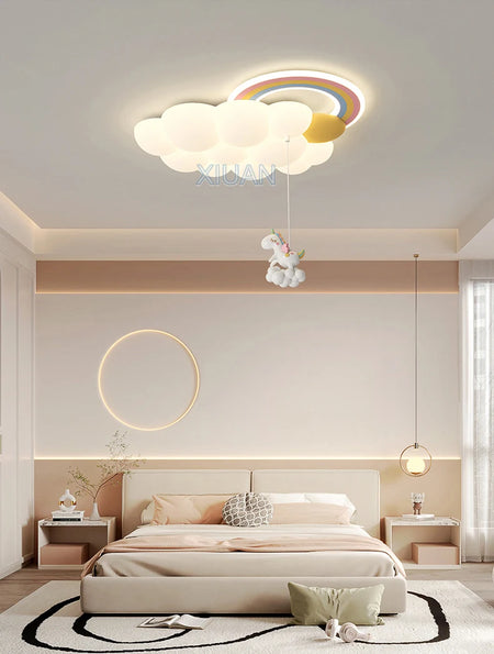 Children Lighting - Cartoon Cloud Rainbow Ceiling Light Bear Horse Rabbit Bedroom Lamps Eye Care Chandelier SW-36210345 - SWEET-LIGHTS
