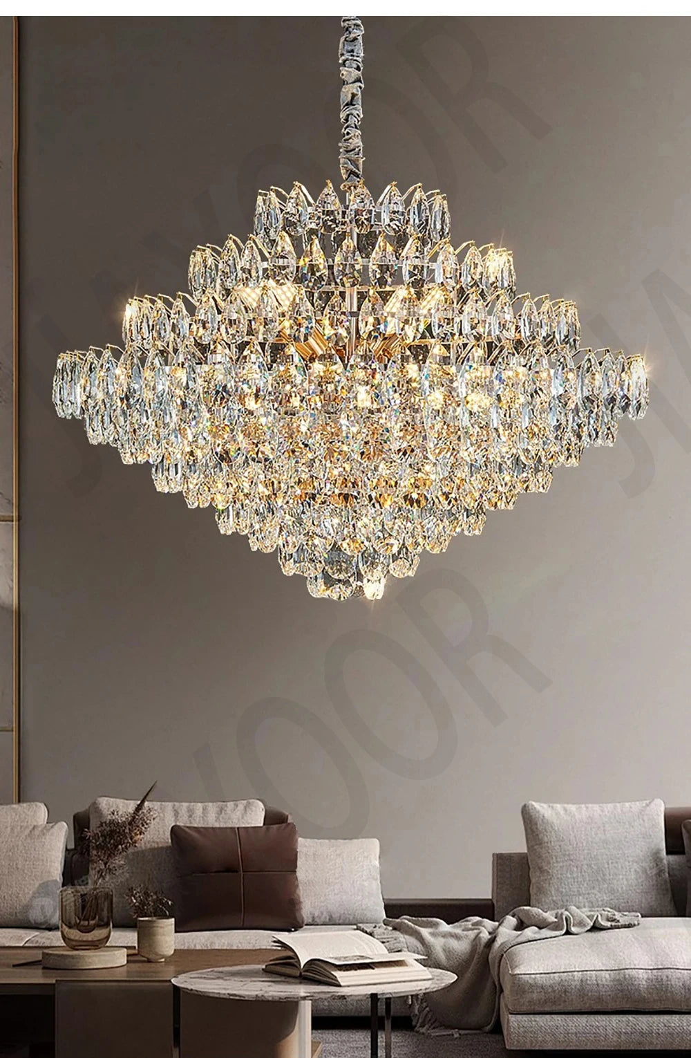 Chandelier - Luxury Crystal Big Chandeliers for Living Room Decor Modern Art Designer Luminaire Hight Ceiling Pendant Home Lamps Hall SW-36210927 - SWEET-LIGHTS