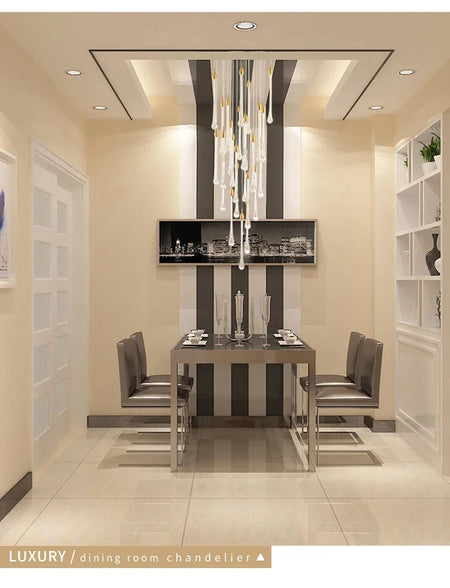 Chandelier - Modern Crystal LED Chandelier Gold Long Stair Fixtures SW-36210354 - SWEET-LIGHTS