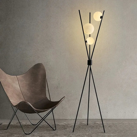 Floor Lamp - Artpad Nordic Black Tripod 3D Moon Shade SW-36210789 - SWEET-LIGHTS