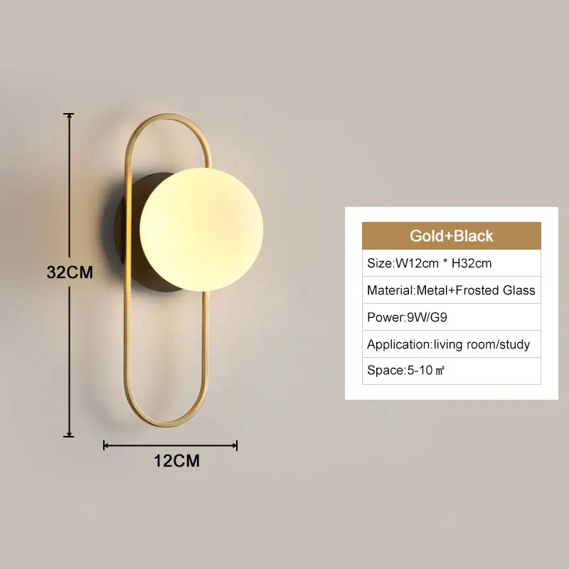 Wall Light - Interior LED Wall Lamps with G9 Bulb Black Gold SW-36210345 - SWEET-LIGHTS