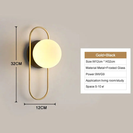 Wall Light - Interior LED Wall Lamps with G9 Bulb Black Gold SW-36210345 - SWEET-LIGHTS