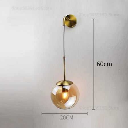 Wall Light - Nordic Modern Vintage Wall Lamps LED Glass Ball Mirror Bedroom Living Room Light Fixtures SW-36210345 - SWEET-LIGHTS