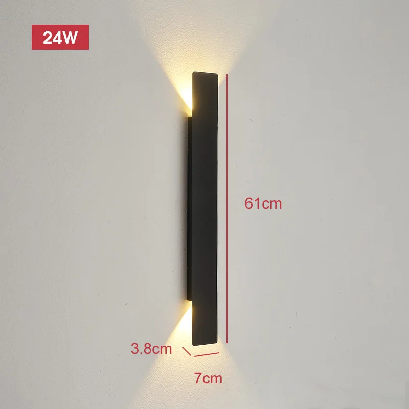 Outdoor Light - Waterproof Aluminum Wall Lamp 18W LED Black SW-36210578 - SWEET-LIGHTS