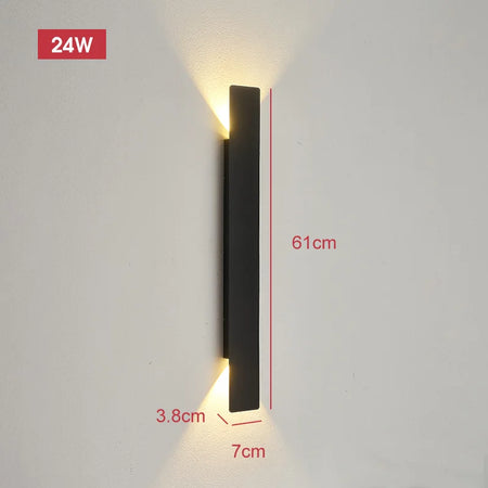 Outdoor Light - Waterproof Aluminum Wall Lamp 18W LED Black SW-36210578 - SWEET-LIGHTS