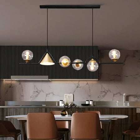Pendant Light - Nordic Black LED Chandelier E14 Glass Ball SW-36210374 - SWEET-LIGHTS