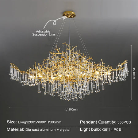 Chandelier - Modern Luxury Crystal Chandelier Gold For Kitchen Dining Living Room Bedroom SW-36210458 - SWEET-LIGHTS