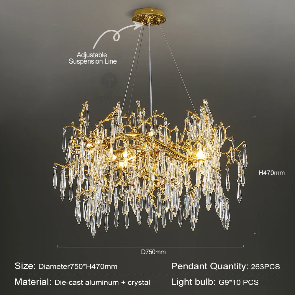 Chandelier - Modern Luxury Crystal Chandelier Gold For Kitchen Dining Living Room Bedroom SW-36210458 - SWEET-LIGHTS