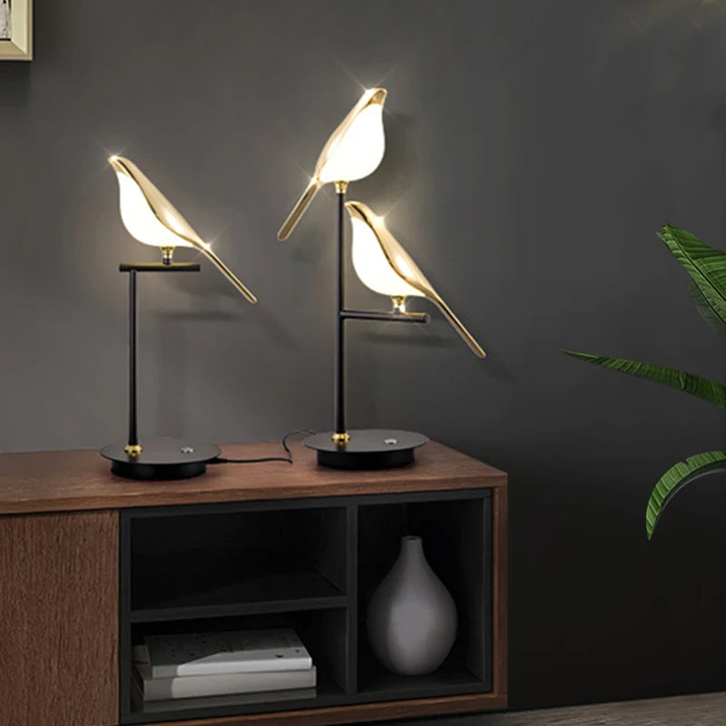 Table Lamp - Modern LED Magpie Bird Model for Indoor Reading SW-36210347 - SWEET-LIGHTS