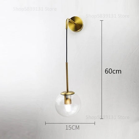 Wall Light - Nordic Modern Vintage Wall Lamps LED Glass Ball Mirror Bedroom Living Room Light Fixtures SW-36210345 - SWEET-LIGHTS