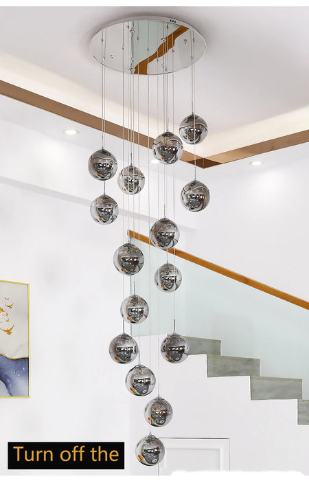 Pendant Light - Modern Led Chandelier Glass Ball Dimmable for Staircase Living Room SW-36210345 - SWEET-LIGHTS
