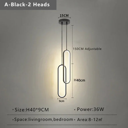 Pendant Light - Modern LED Black Gold Circular Chandelier SW-36210789 - SWEET-LIGHTS