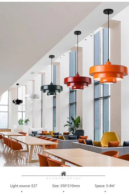 Pendant Light - Nordic LED Macaron Fixture Carbon Steel White Dark Green Orange for Restaurant Living Rooms SW-36210724 - SWEET-LIGHTS