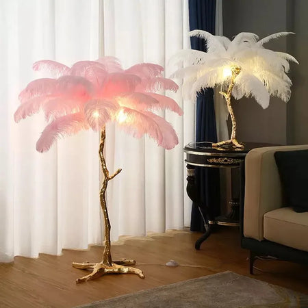 Floor Lamp - Nordic LED Ostrich Feather Deco Gold Resin SW-36210457 - SWEET-LIGHTS