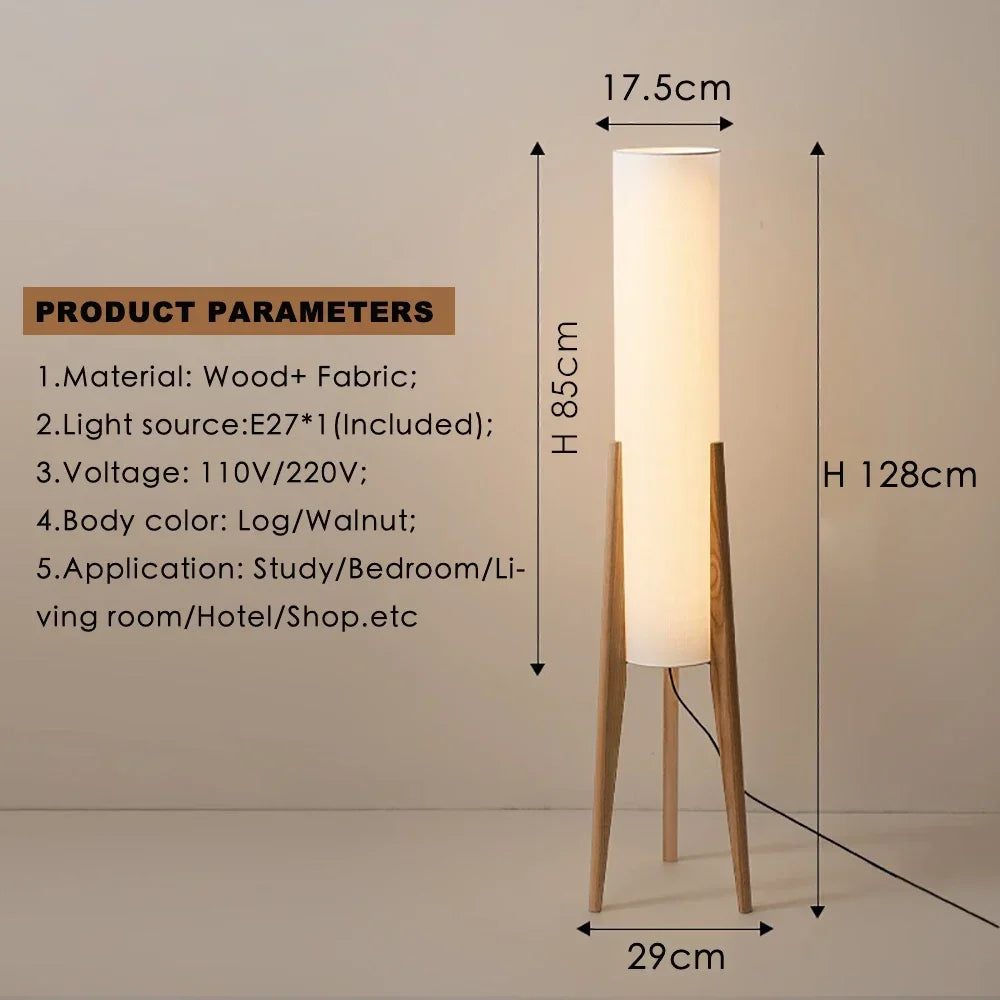 Floor Lamp - Japanese Retro Wabi-sabi Solid Wood E27 Lamp SW-36210579 - SWEET-LIGHTS