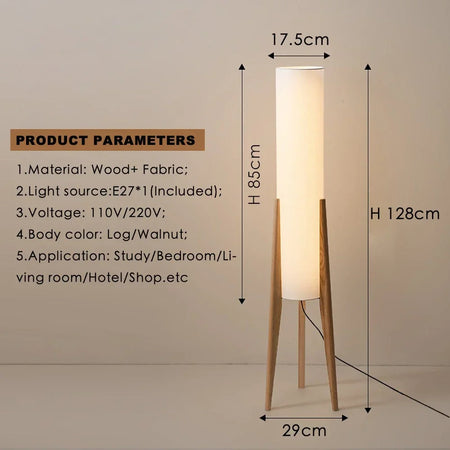 Floor Lamp - Japanese Retro Wabi-sabi Solid Wood E27 Lamp SW-36210579 - SWEET-LIGHTS
