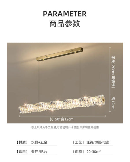 Pendant Light - Modern Strip Led Ceiling Chandelier Luxury Crystal Design Art Lamp SW-36214567 - SWEET-LIGHTS