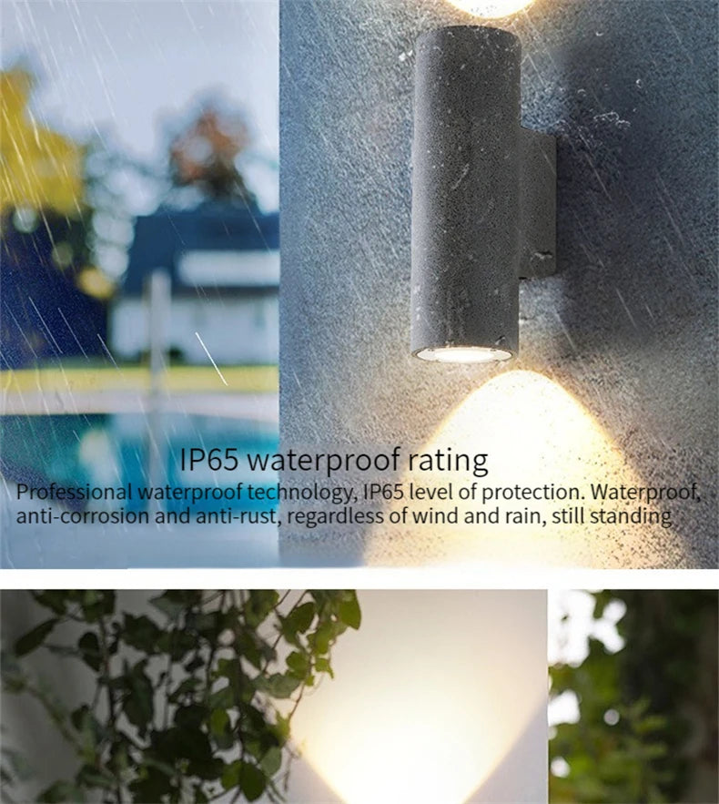 Outdoor Light - Industrial Concrete Wall Light Outdoor Waterproof Villa Garden Double Head Sconce Spotlight LED SW-36210345 - SWEET-LIGHTS