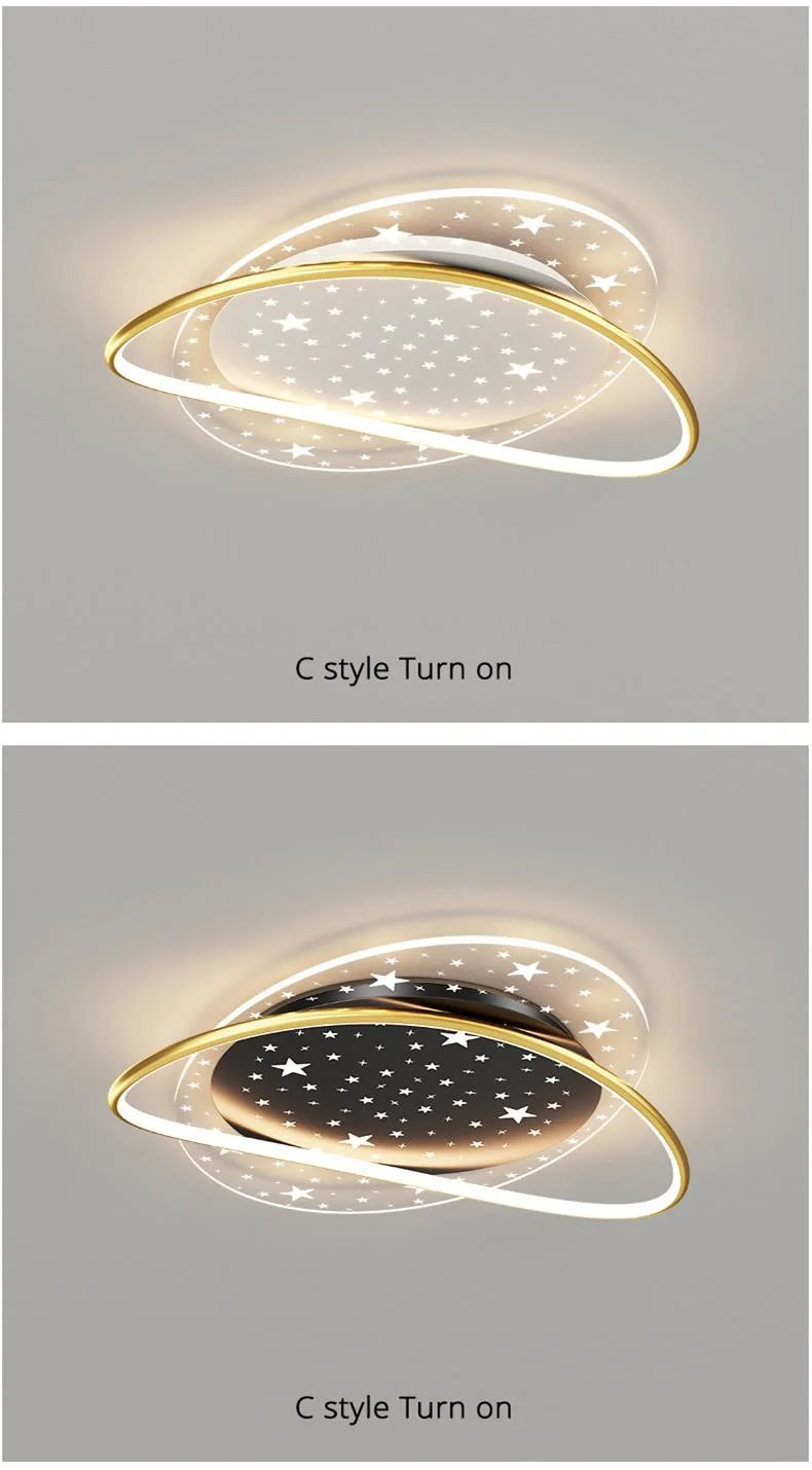 Ceiling Light - New Modern LED Black/Gold with Remote Control SW-36210678 - SWEET-LIGHTS