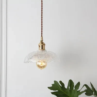 Pendant Light - Japanese Brass Semicircular Glass Chandelier for Bedroom and Dining Room SW-36210456 - SWEET-LIGHTS