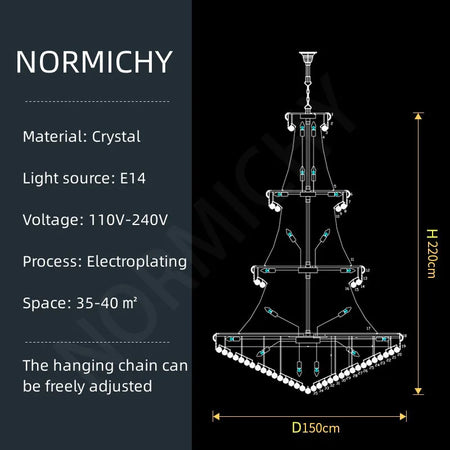 Chandelier - Luxury Living Room Crystal Staircase Chrome Lighting SW-36210789 - SWEET-LIGHTS