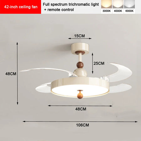 Fans - Modern LED Invisible Fan Lamp With Remote Control SW-36210437 - SWEET-LIGHTS