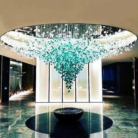 Chandelier - Modern Stone Crystal LED Chandelier Large Luxury Staircase Living Room Light Fixture SW-36210457 - SWEET-LIGHTS